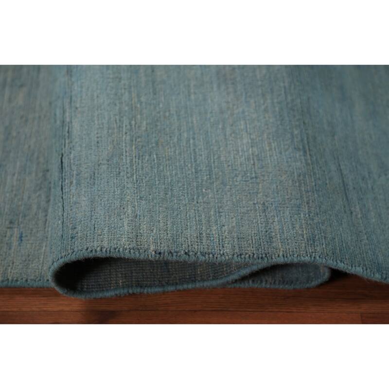 Light Blue Gabbeh Oriental Area Rug Hand-Knotted Wool Carpet - 6'0" x 8'10"