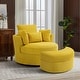 preview thumbnail 35 of 198, 41" W Oversized Accent Barrel Swivel Chair with Moon Storage Ottoman