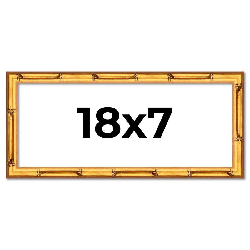 18x7 Frame Gold Bamboo Picture Frame Modern Photo Frame Includes UV Acrylic Shatter Guard Front Acid Free Foam Backing Board