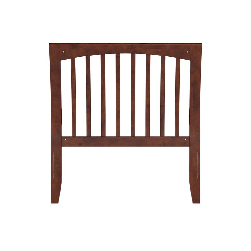 Solid Wood Headboard Sleigh Design - Twin Size Bed Frame Headboard Walnut Finish