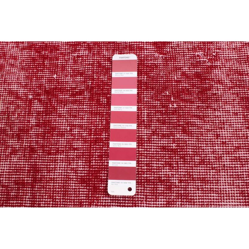ECARPETGALLERY Hand-knotted Melis Vintage Dark Red Wool Rug - 6'9 x 10'6
