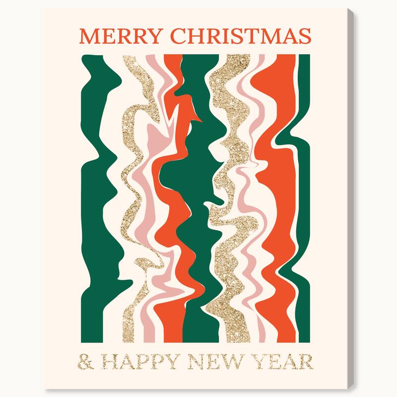 Wynwood Studio Canvas Holiday and Seasonal Glam Green and Red Holidays Green Modern & Contemporary Wall Art Canvas Print
