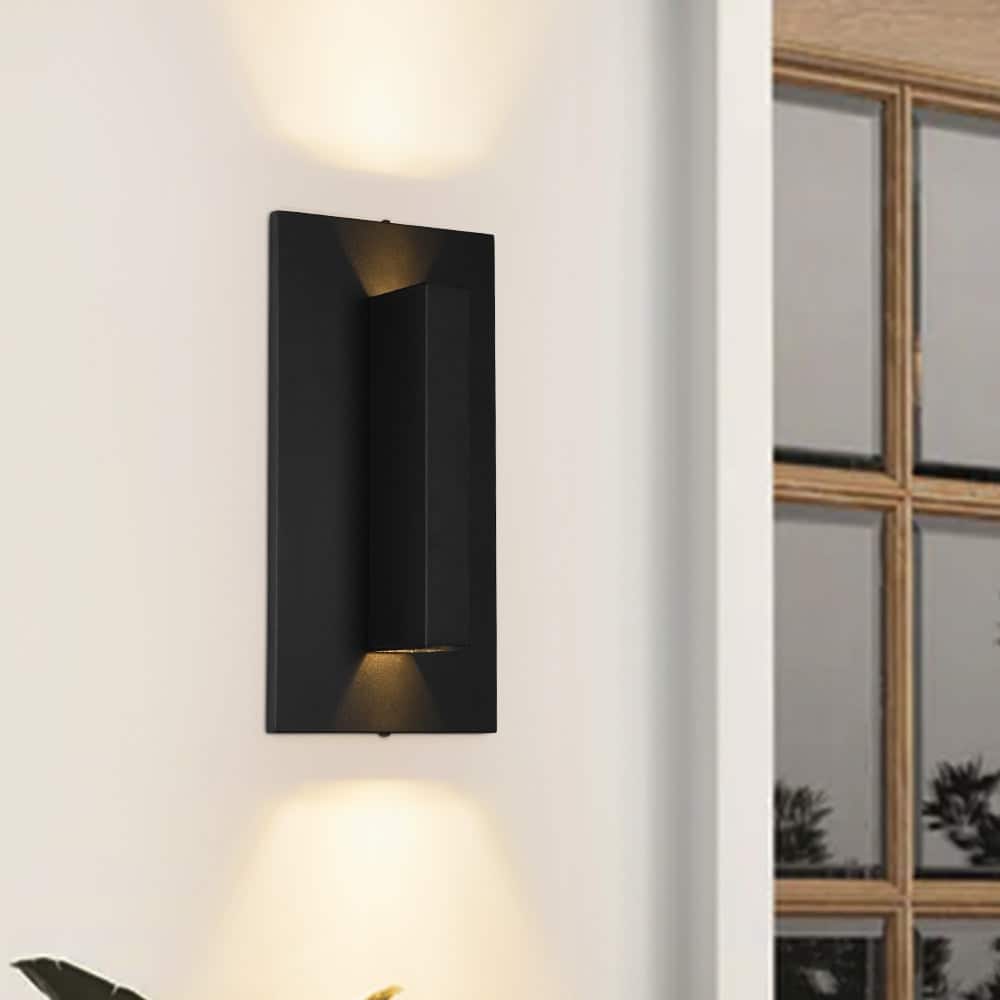 Dimmable LED Dual-opening Rectangle Block Exterior Wall Sconce - 7.9 in