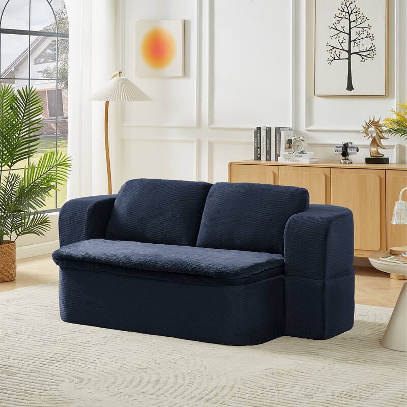 2-in-1 Folding Futon Loveseat Couch Convertible into Sleeper Sofa Bed