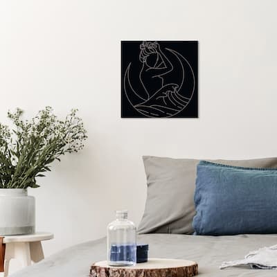 Wynwood Studio Canvas Fantasy and Sci-Fi Lunar Tide Beauty Black and Antique White Modern & Contemporary Wall Art Canvas Print