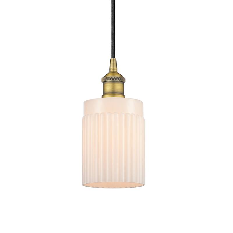 Innovations Lighting 616-1P-10-5 Hadley Pendant Hadley 5" Wide Mini - Brushed Brass / Matte White