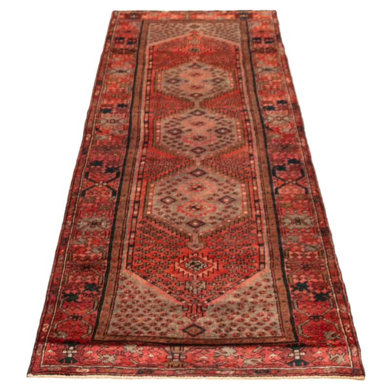 ECARPETGALLERY Hand-knotted Anadol Red Wool Rug - 3'7 x 10'2