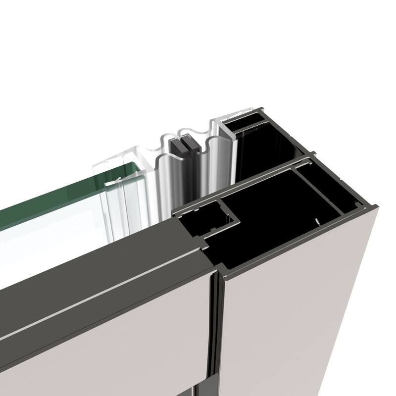 Single sliding shower door with magnetic closure