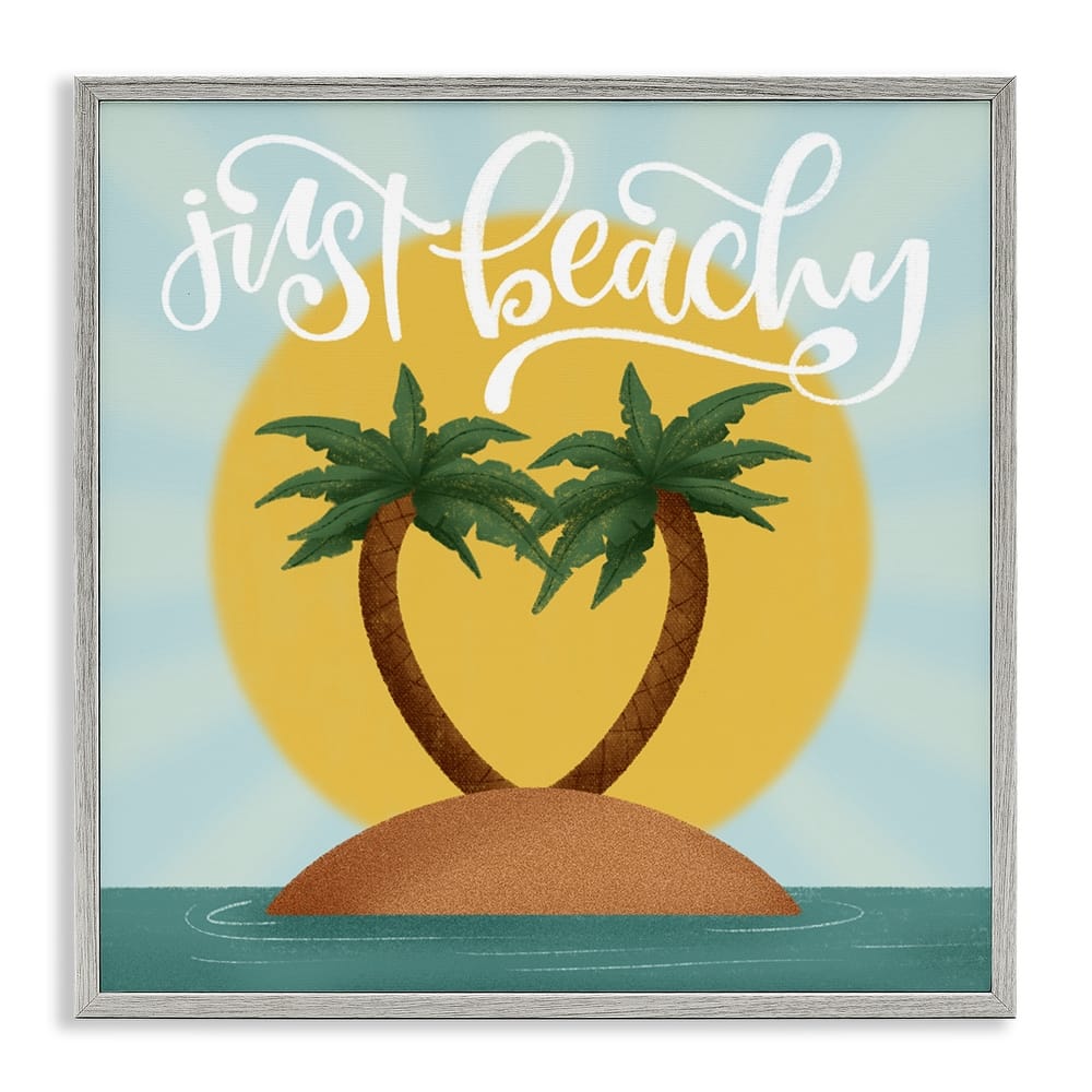Stupell Just Beachy Tropical Island Framed Giclee Art Design By Sarah Hickman