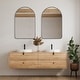 preview thumbnail 4 of 6, Copper Grove Satin Black Arched Floating Wall Mirror