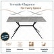 preview thumbnail 55 of 131, Elega Modern Sintered Stone Dining Table Modern Trestle Base Powder-Coated Steel Frame Kitchen Table - 47"-71"