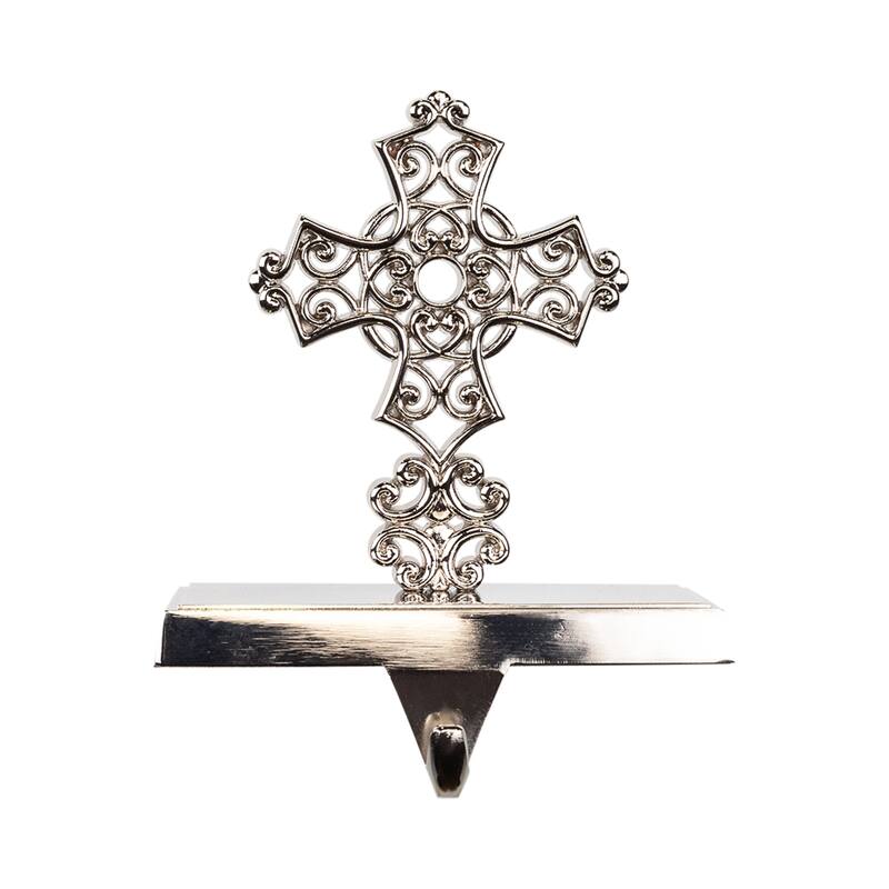 Filigree Cross Christmas Stocking Holder - 5"