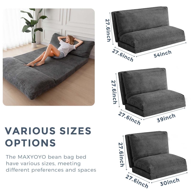Corduroy Bean Bag Folding Sofa Bed