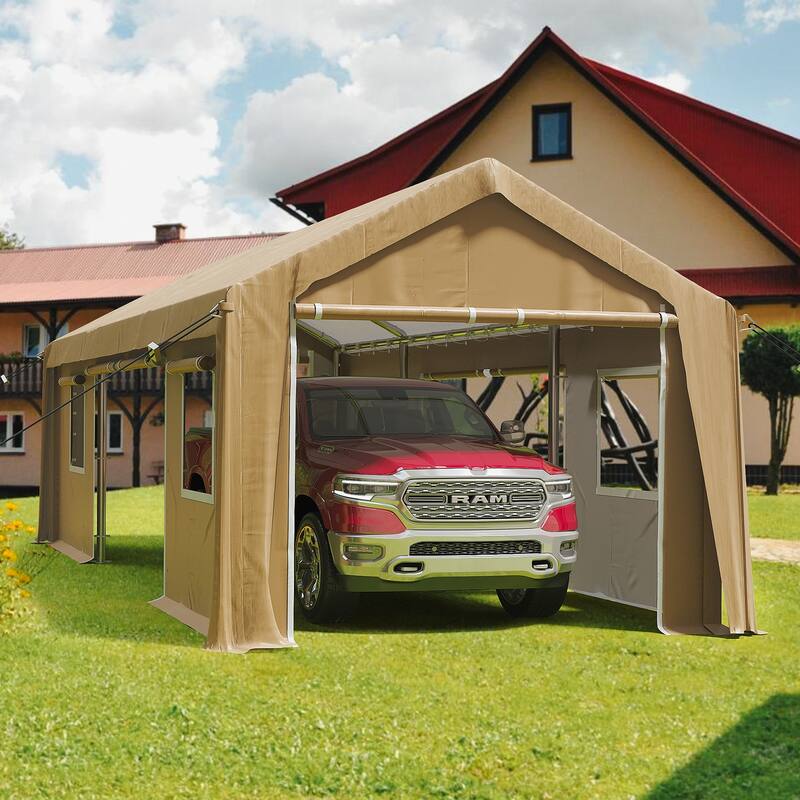 Heavy Duty Portable Carport Garage with Galvanized Frame, for Truck Boat and Equipment Storage
