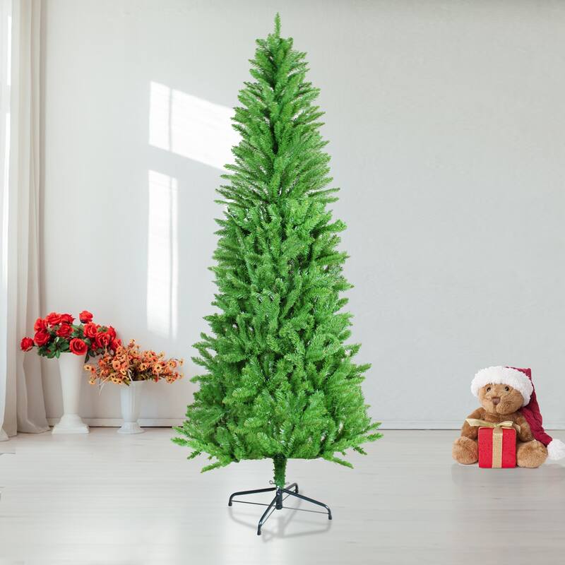 7ft Classic Pencil Christmas Tree, 84-Inch Classic Pencil-Shaped Christmas Tree