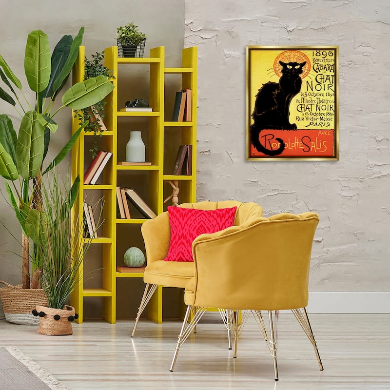 Stupell Vintage Halloween Black Cat Framed Floater Canvas Wall Art Design By Marcus Jules