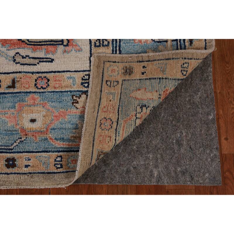 Hand Knotted Oriental 100% Wool Carpet Transitional Medallion Beige & Ivories Oushak Area Rug - 9' 7'' X 8' 0''