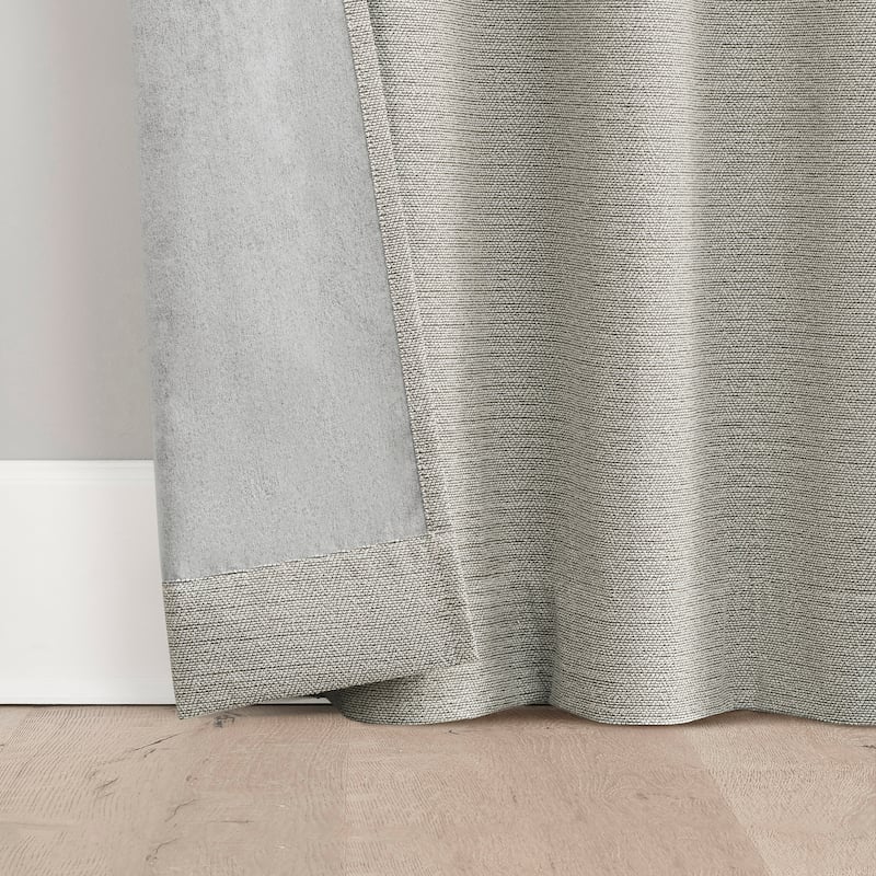Sun Zero Prescott 2-Piece Herringbone Magnetic Closure Total Blackout Rod Pocket Curtain Panel Pair