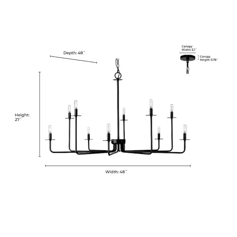 Millennium Lighting 12510 Marceline 10 Light 48" Wide Taper Candle