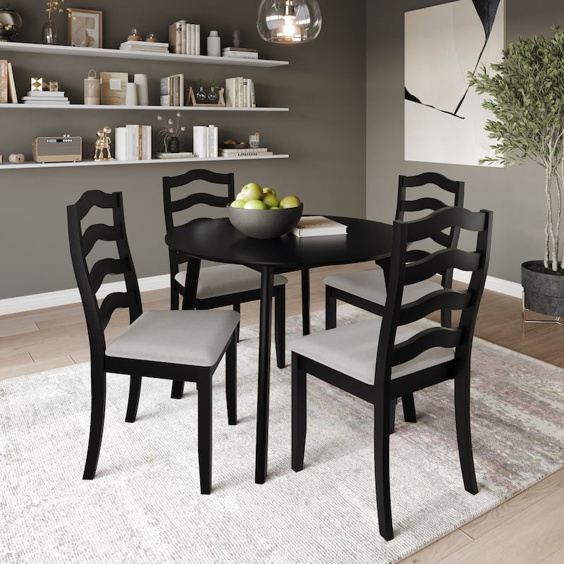 CraftPorch Sophistique 4-Piece Chair and Round Table Wooden Dining Set
