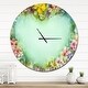 preview thumbnail 9 of 8, Designart 'Vintage Flowers with Heart Shape' Oversized Traditional Wall CLock