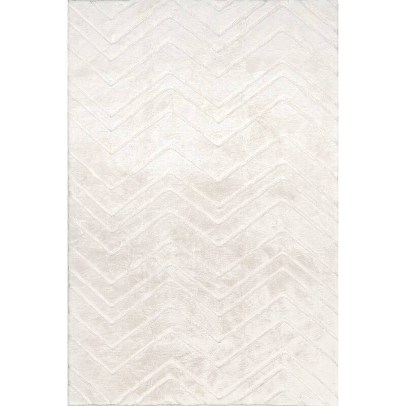Nuloom Chevron SuperiorWash Faux Rabbit Machine Washable Area Rug