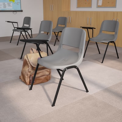 Ergonomic Shell Chair with Right Handed Flip-Up Tablet Arm