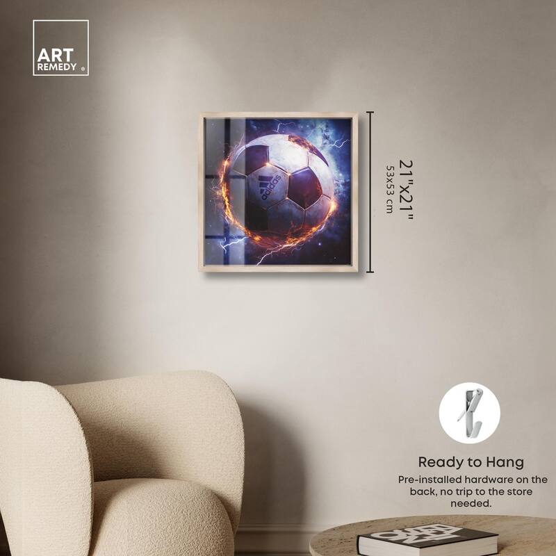Electrify Soccer Ball Shadowbox by Art Remedy