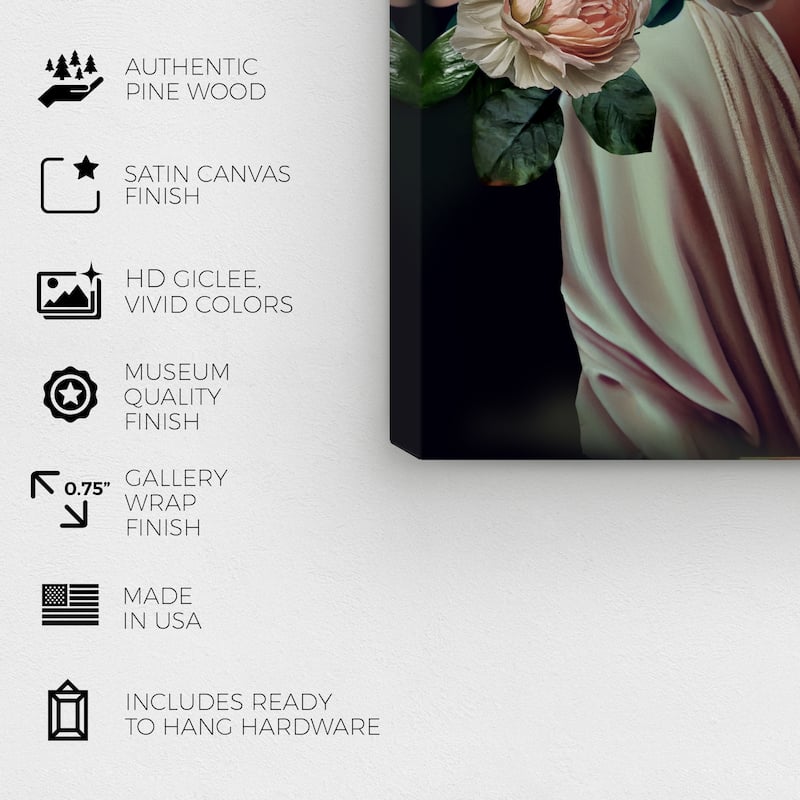 Wynwood Studio Canvas Floral and Botanical Aurora Pink and Traditional Wall Art Canvas Print