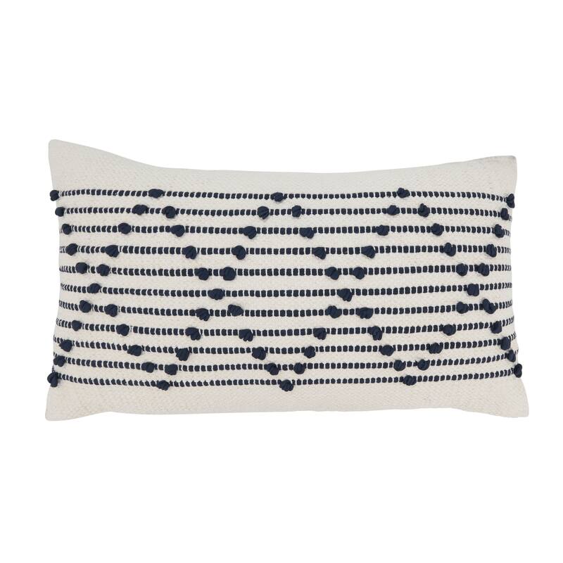 Intricate Diamond Weave Throw Pillow - 14"x22" - Cover Only - Ivory