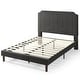 preview thumbnail 9 of 11, Priage by ZINUS slate black Upholstered Platform Bed Frame