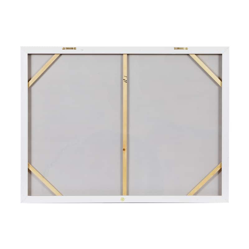 Gray Canvas Abstract Framed Wall Art with Black Frame