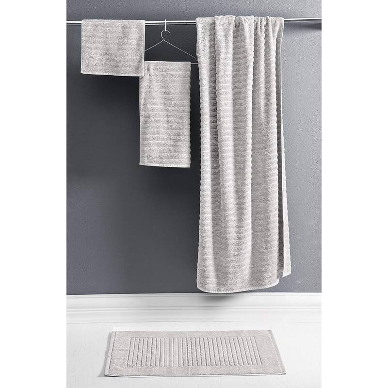 Classic Turkish Towels 100% Turkish Cotton Bath Sheets Plush Ribbed 3 Piece 40x65" - 40x65