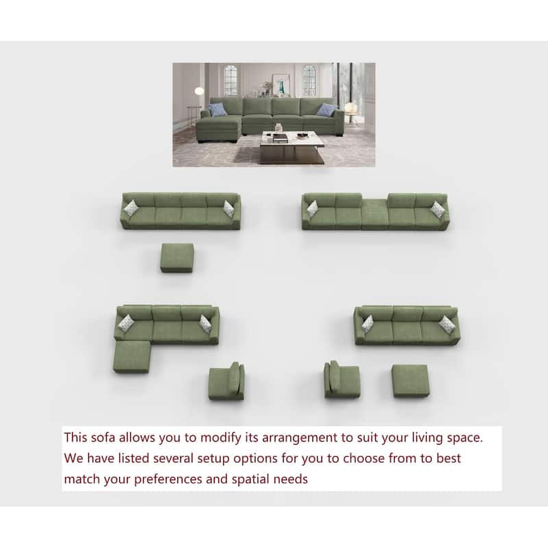 5 PCS Corduroy Flexible Combination Sectional Sofa Couch