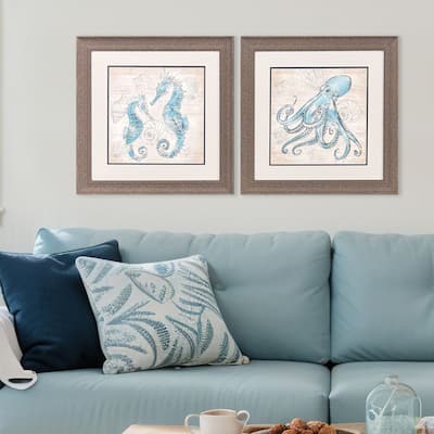 Paragon Water Creatures Framed Art - Set of 2