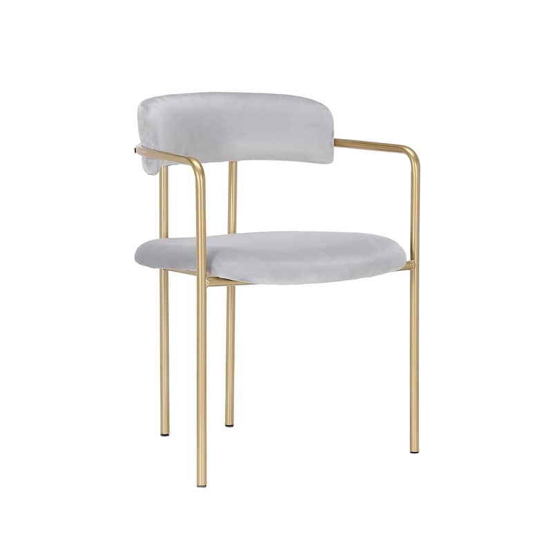 Porthos Home Eder Dining Chairs Set of 2, Velvet, Gold Chrome