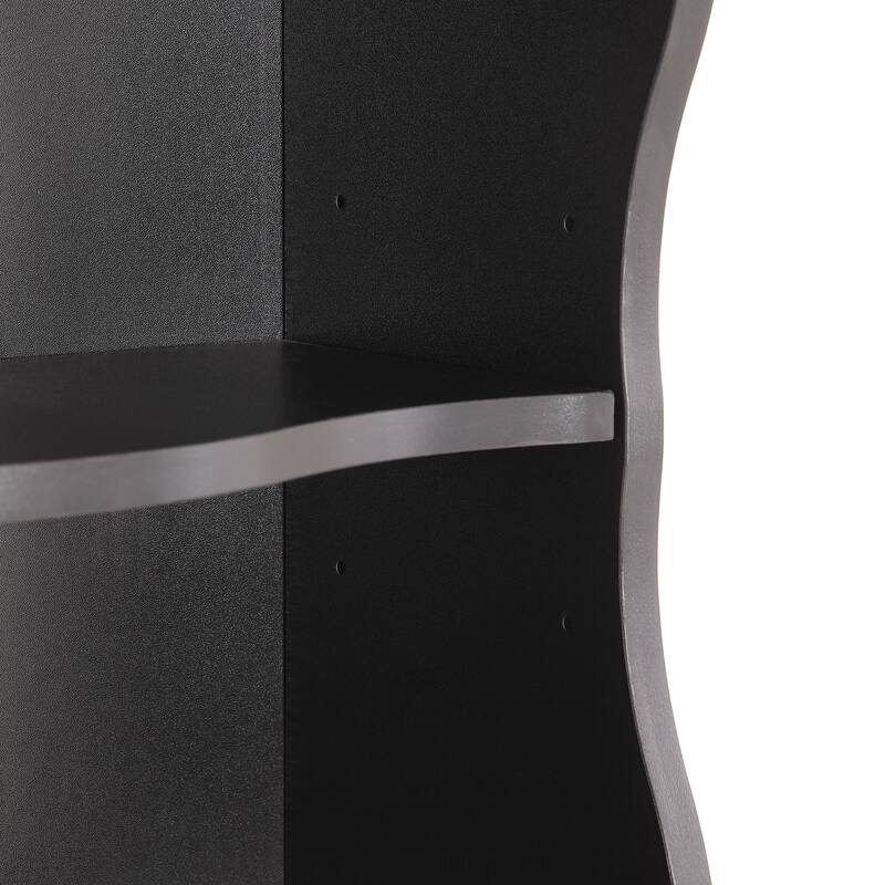 Roomfitters 8-Tier Tall Narrow Bookcase with Wavy Edge Design, Adjustable Shelves Slim Bookshelf for Living Room or Office