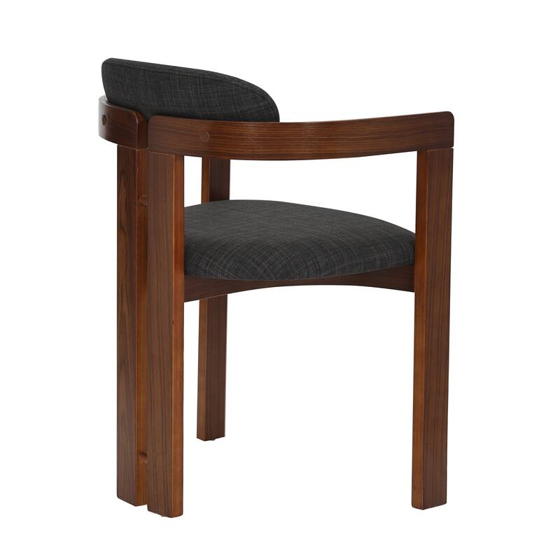 Jazmin Mid-Century Modern Upholstered Barrel Dining Chairs - Set of 2