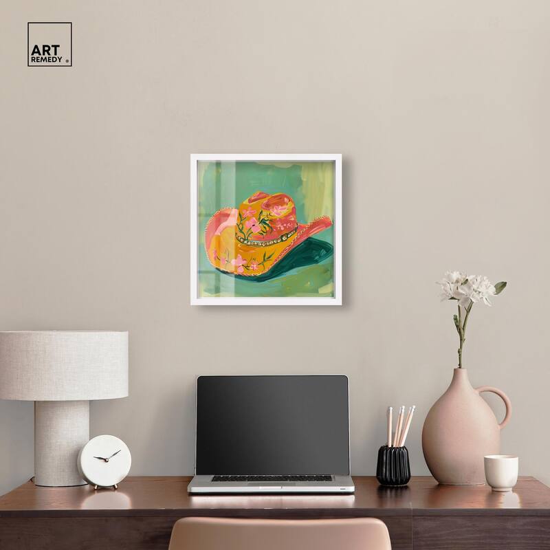 Wildflower Cowboy Hat Shadowbox by Art Remedy