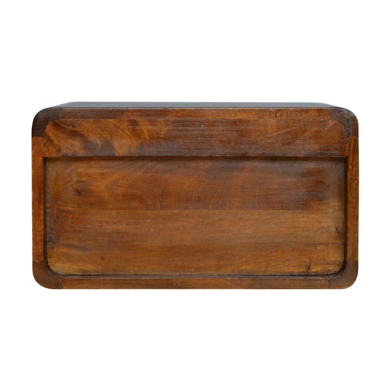 Artisan Furniture Solid Wood Floating Curved Chestnut Nightstand