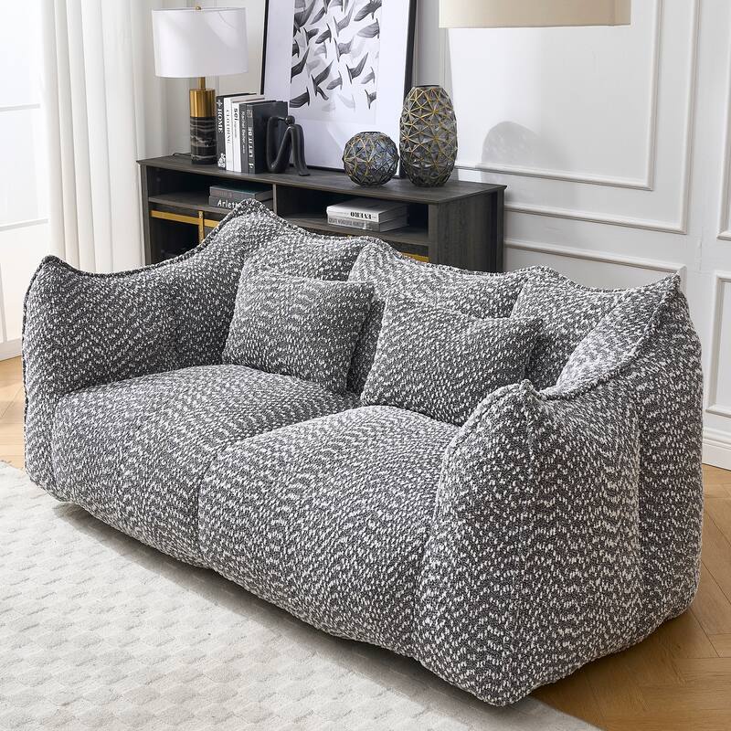 Beanbag Chair with High Resilience Foam Core. The Square Recliner Sofa Is Ideal for Family Members And Friends Engaged in Games