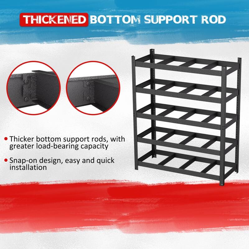 VEIKOUS 5-Tier Heavy Duty Metal Shelving Unit, 3000LBS Capacity Adjustable Storage Shelves for Garage - 59.84"×24.02"×71.65"
