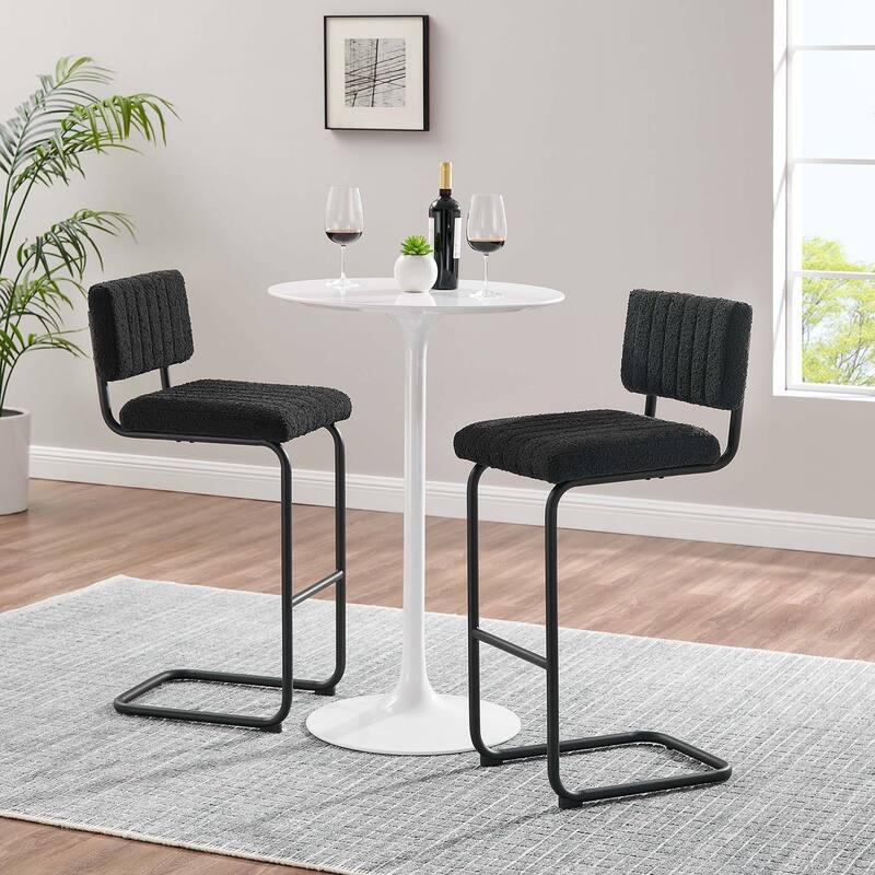 Parity Boucle Bar Stools - Set of 2 - Black Black - Set of 2
