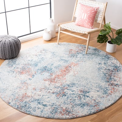 SAFAVIEH Tulum Melinda Modern Abstract Rug - 6'7" Round