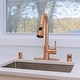 preview thumbnail 4 of 7, One-Handle Pull-Down Copper Kitchen Faucet - 16"