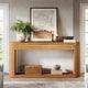 preview thumbnail 4 of 7, 63-In Fluted Console Table for Entryway, 2 Tier Narrow Sofa Table with Storage - 11.81"D x 62.99"W x 31.5"H