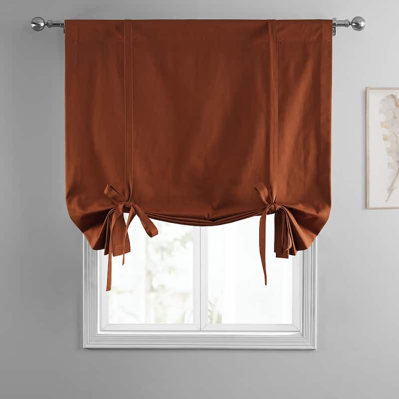 Exclusive Fabrics Solid Cotton Tie-Up Window Shade - 46 X 63