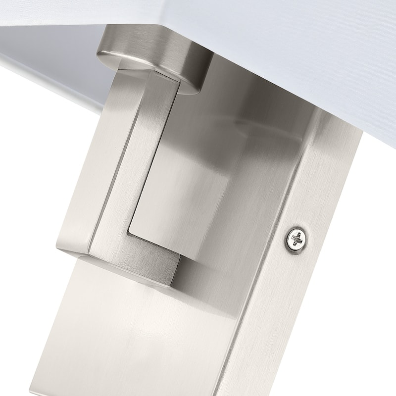 Wall Sconce Light With White Fabric Shade