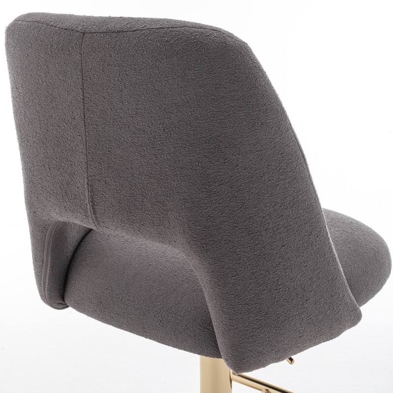 Best Quality Furniture Adjustable Textured Fabric Barstools with Chrome Finish Base (Set of 2)