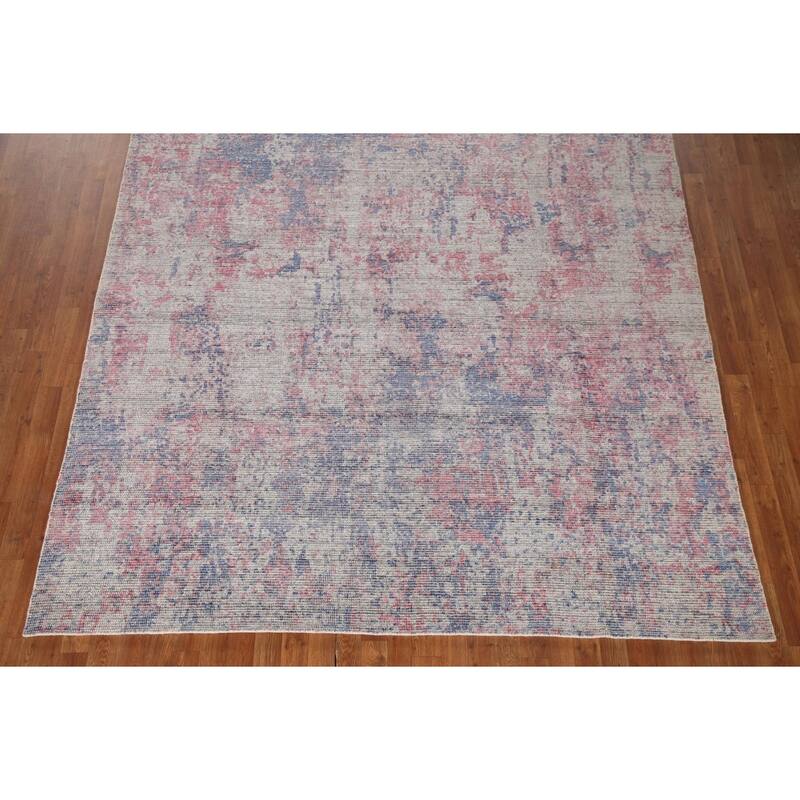 Abstract Modern Area Rug Hand-Knotted Multi-Color Wool Carpet - 7'8"x 9'7"